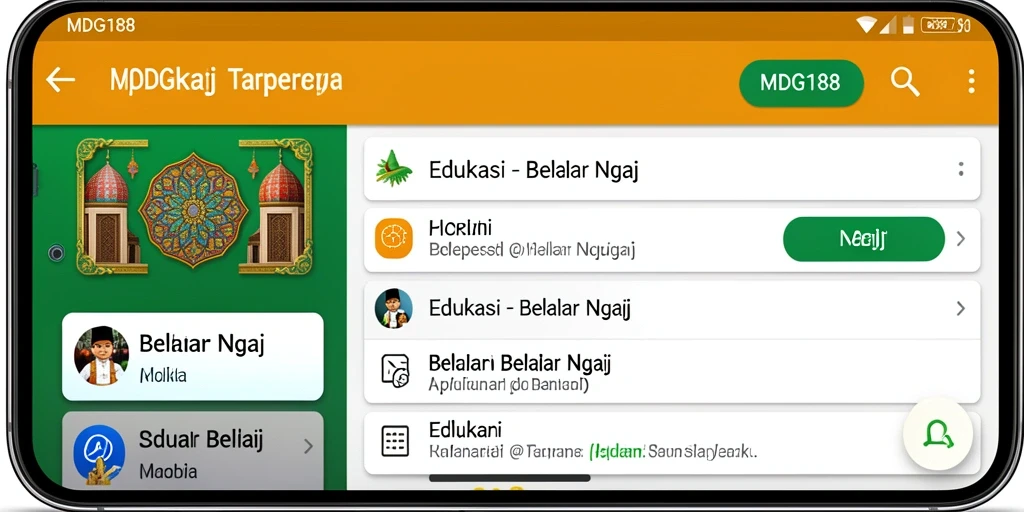 Screenshot aplikasi MDG188 saat belajar ngaji dengan fitur audio.