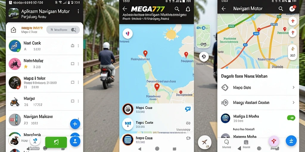 Tampilan antarmuka MEGA777 yang praktis untuk navigasi motor.