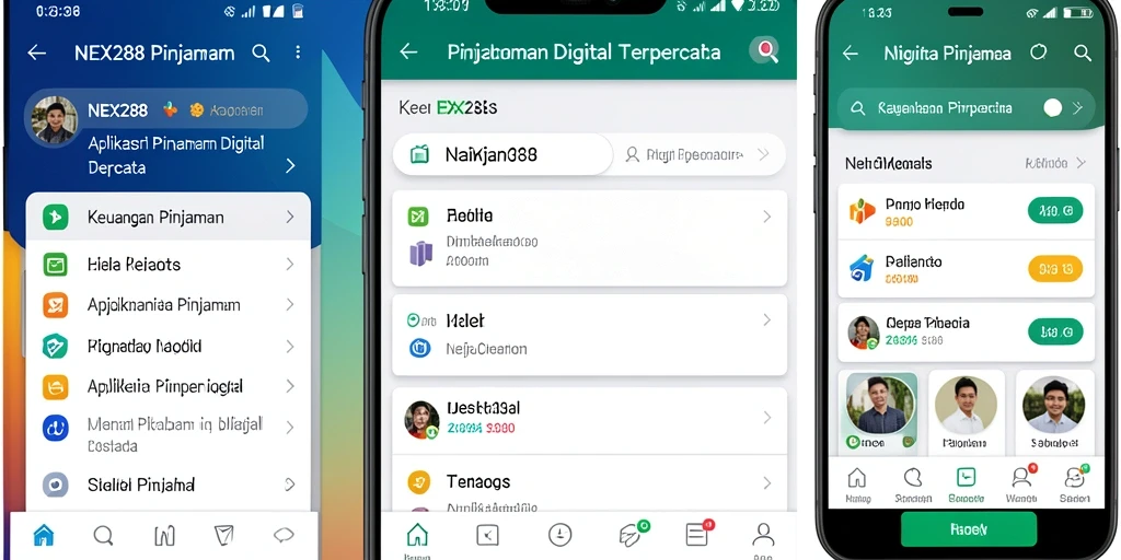 Antarmuka NEX288 yang sederhana dan mudah digunakan untuk pengajuan pinjaman.