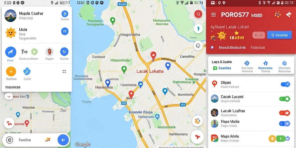 Antarmuka POROS77 yang jelas untuk lacak lokasi.