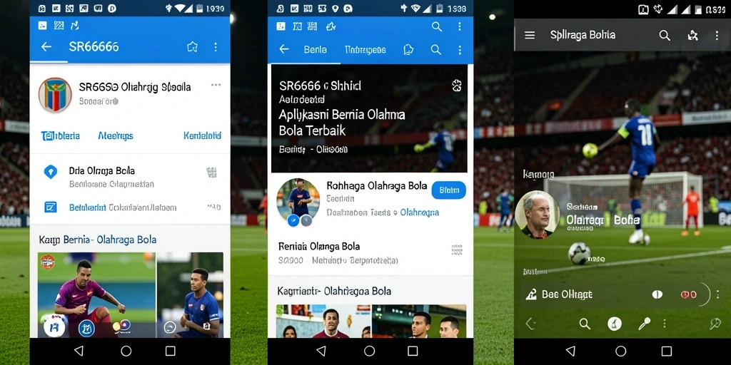 Tampilan antarmuka aplikasi SR6666 yang menarik untuk berita olahraga bola.