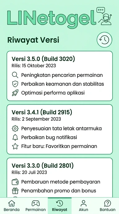 Riwayat Versi Aplikasi linetoegel Terbaru untuk Pengguna Android
